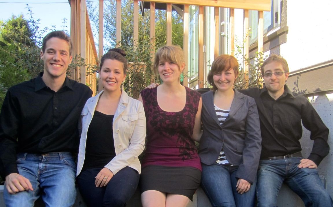 The student engineering team, from left to right, Brenden Vissers, Stephanie Doherty, Allison Matfin, Maureen Long, and Clayton McBride.