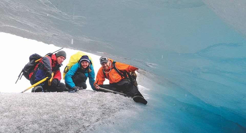 Students and faculty members conducting field research