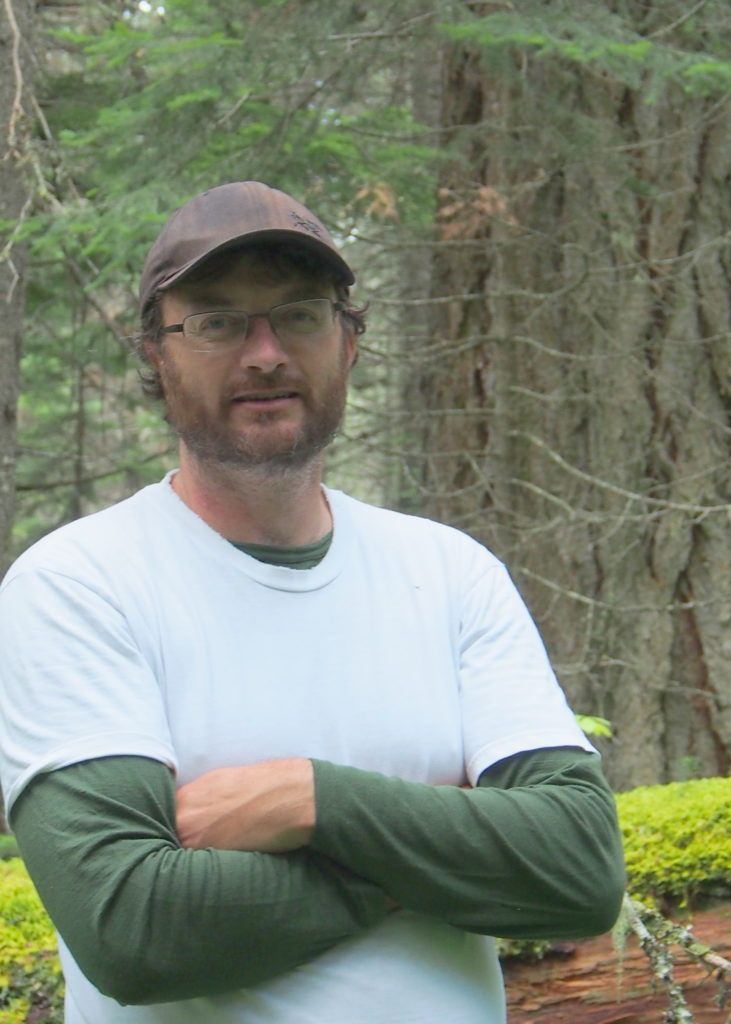 Colin Chisholm in Aleza Lake Research Forest Old Growth Stand