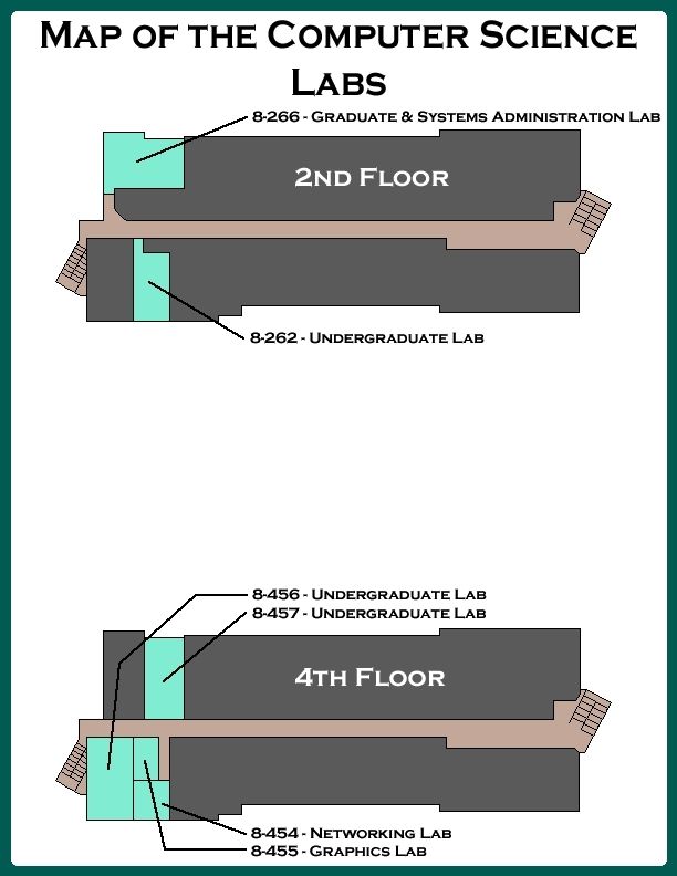 Map of Computer Science labs