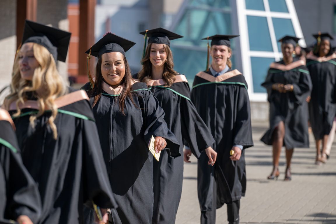 Grads in procession line (2)