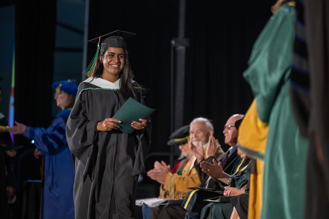 Graduate crossing stage 