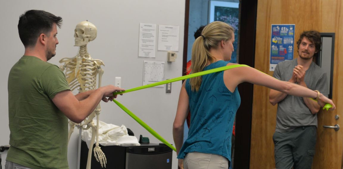 Students showing demonstration in class