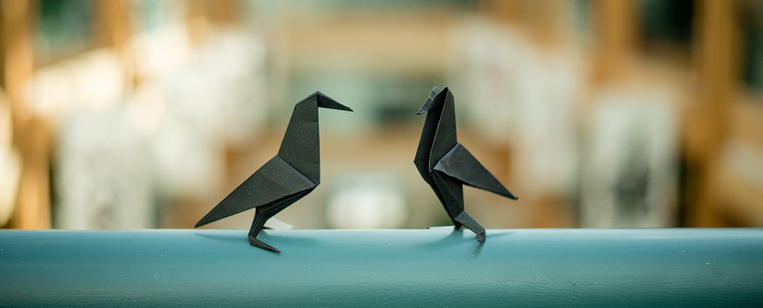 Origami ravens