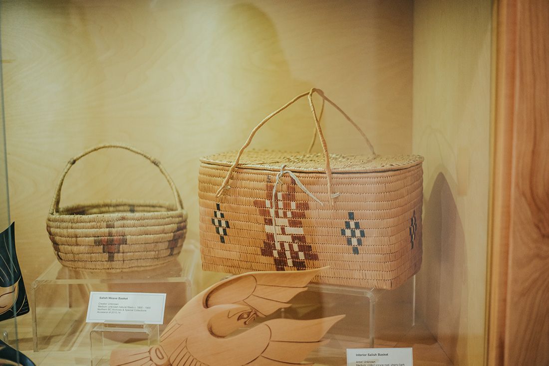 Salish Weave Basket and Interior Salish Basket