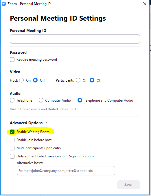 Enabling a Waiting Room