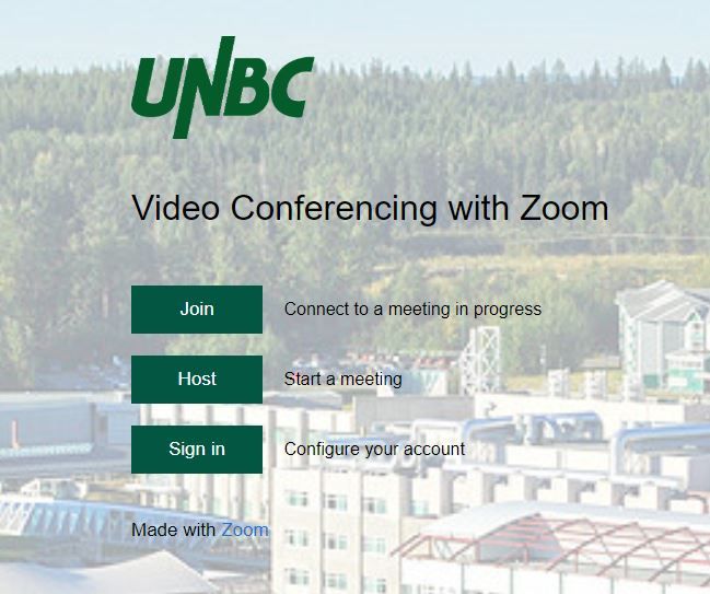 UNBC Zoom Sign In 