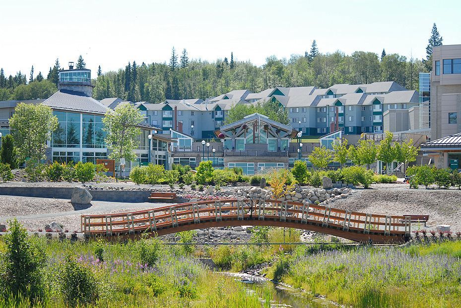 Exterior photo of the main UNBC campus