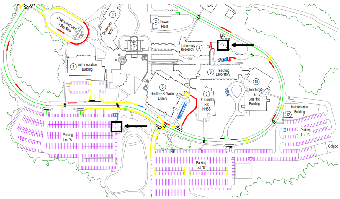 Prince George campus pregnancy parking map