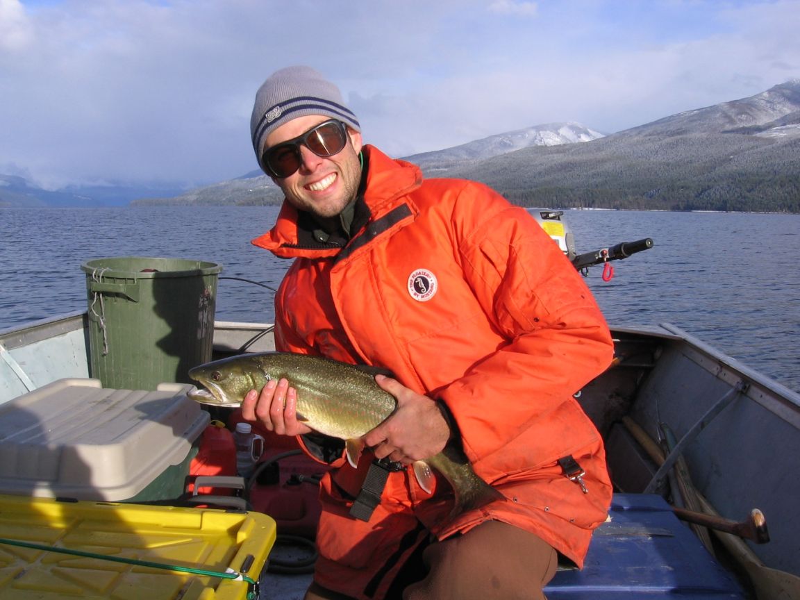 Researcher with Bull Trout