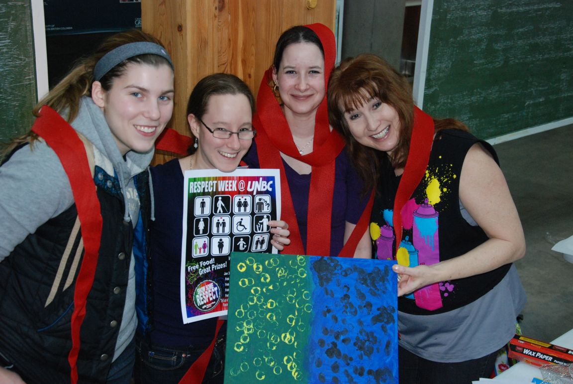 Si with some of her students, participating in Respect Week