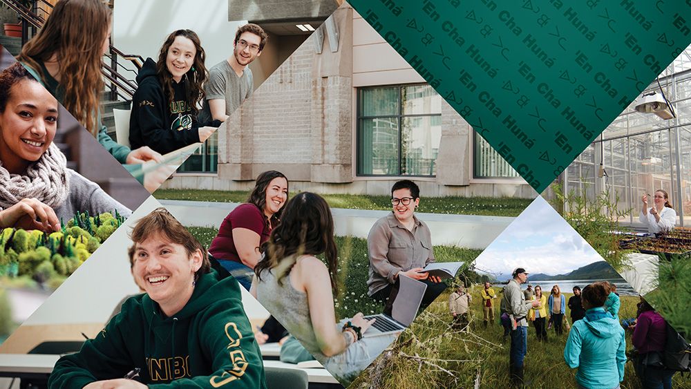 UNBC students learning in the classroom, in the field, in the greenhouse