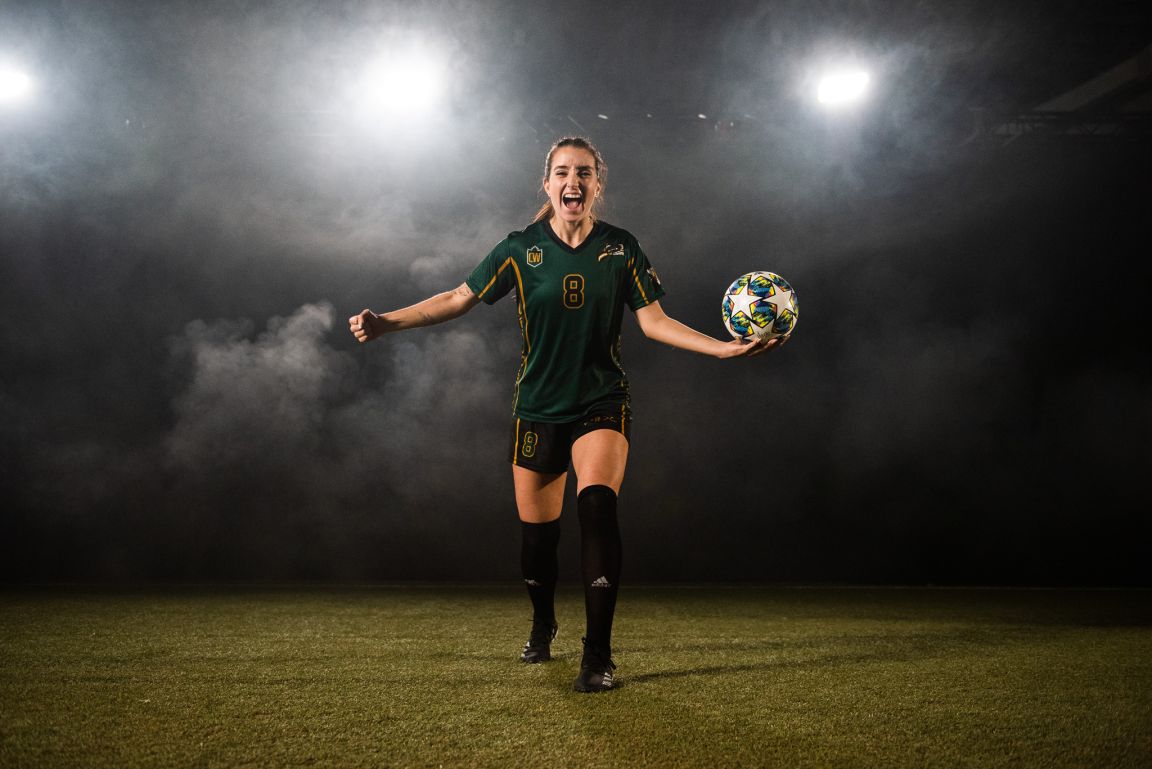 UNBC women's soccer player in new uniform