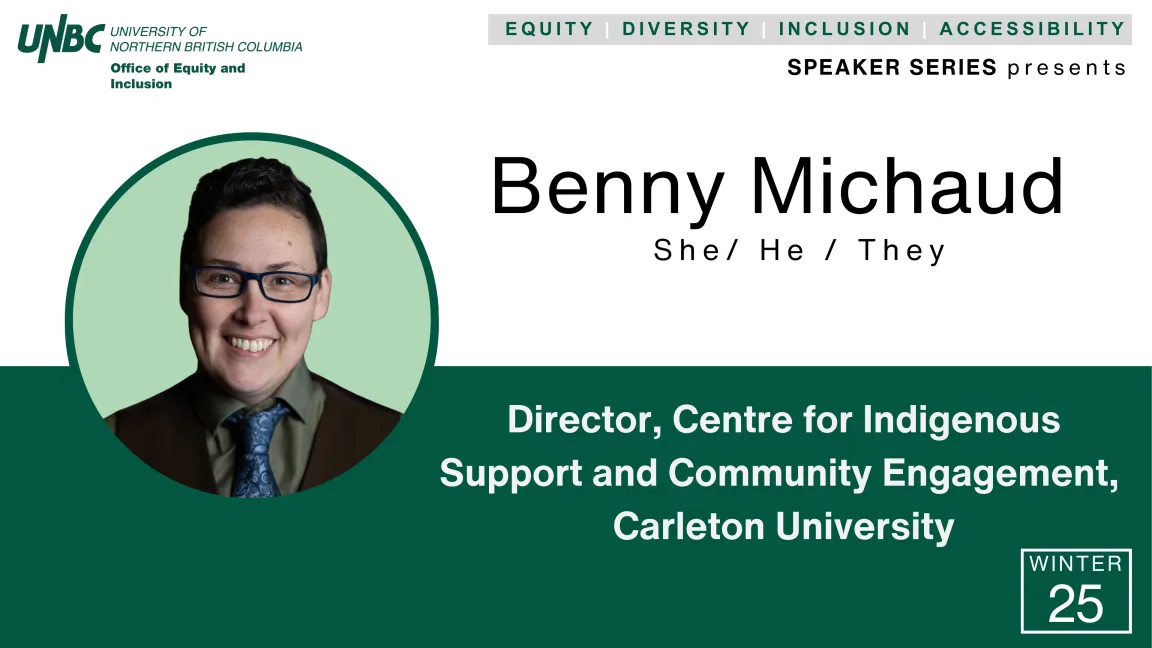 Photo of Benny Michaud, with pronouns and title.