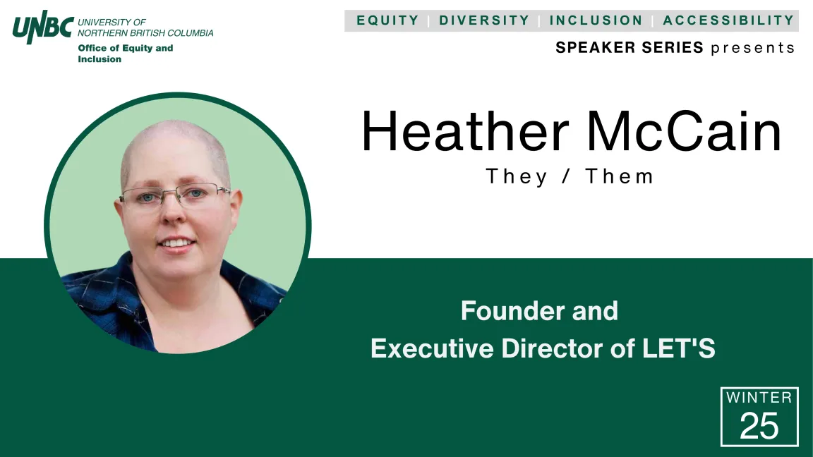 Photo of Heather McCain, with pronouns and title.