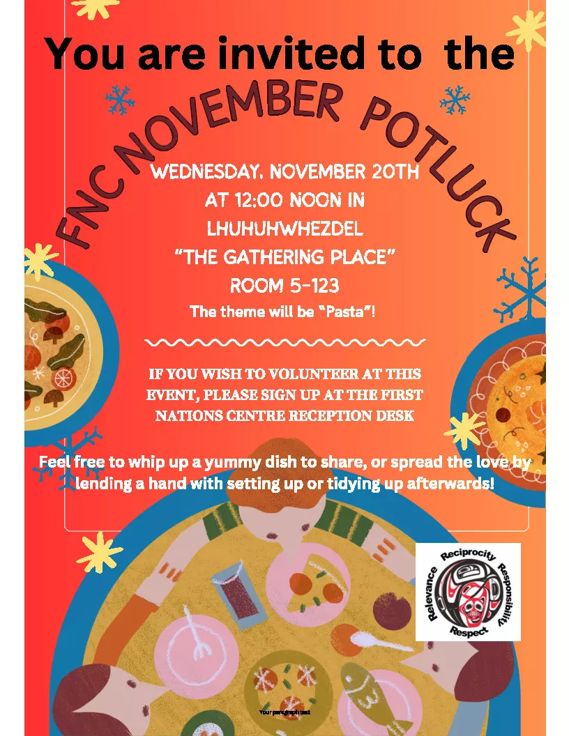 FNC Potluck poster with details