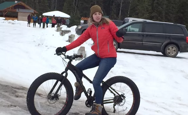 Students had the opportunity to test out the trails in the winter