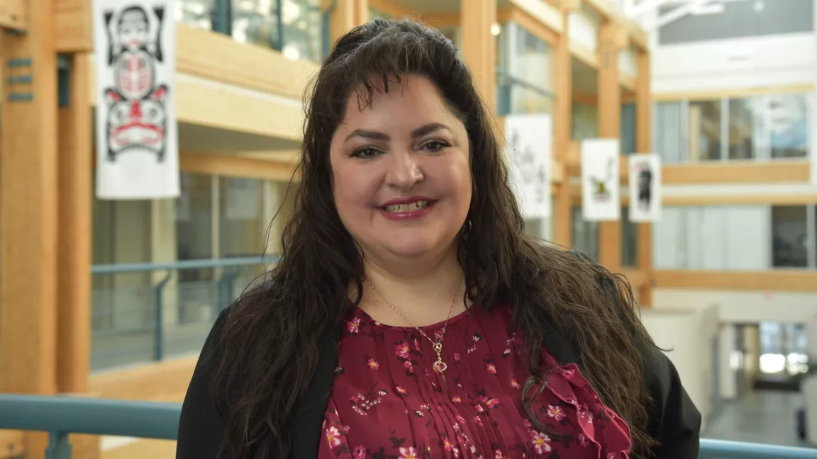 Cheri Brown in MacCaffray Hall 