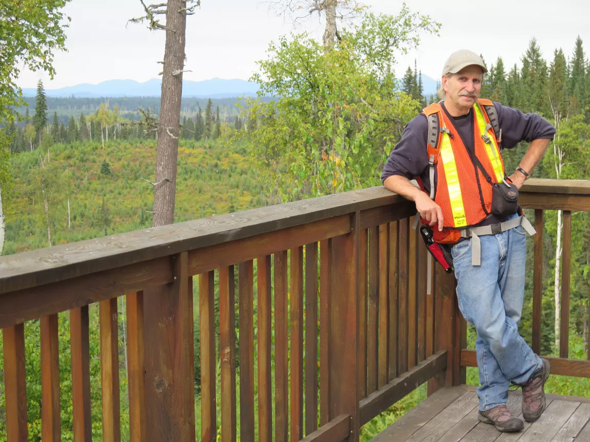 Hugues Massicotte in the field at Aleza Lake Research Forest