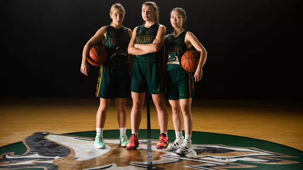 Members of the women's basketball team