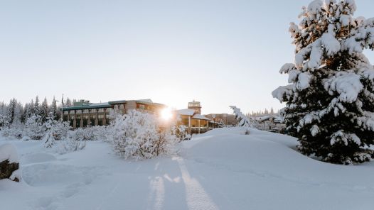 A sunny, winter day on UNBC's campus.
