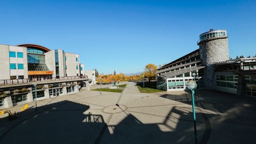 Shadows linger over UNBC Agora courtyard
