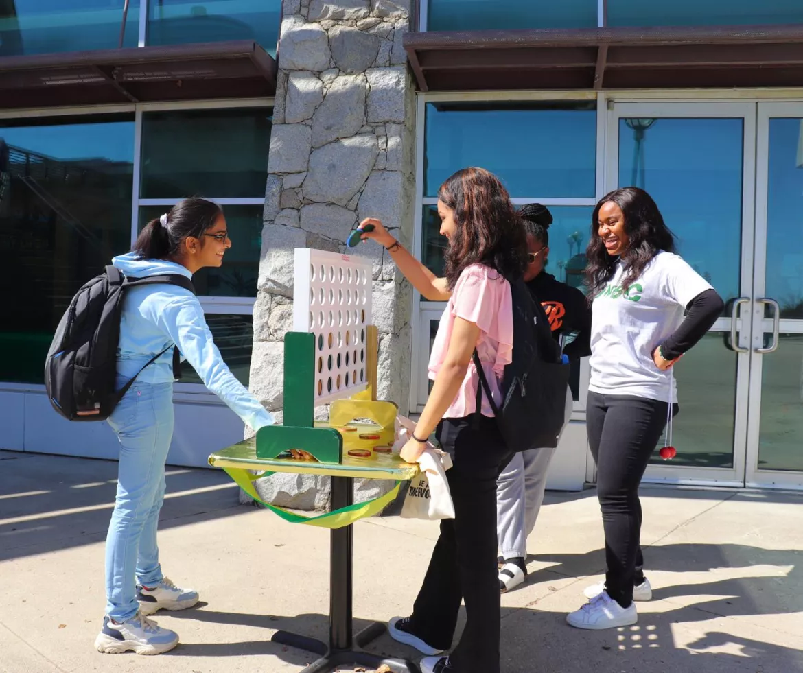 Students playing outdoor games