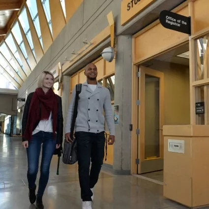 Students at the Office of the Registrar 