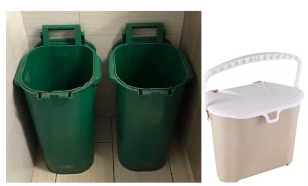 Green bins and small compost bins