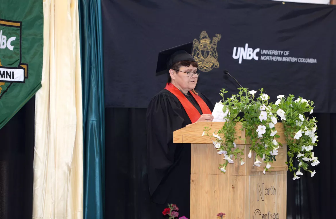 First Nations Language Diploma - Tsilhqot’in graduate Shirley Gilpin.