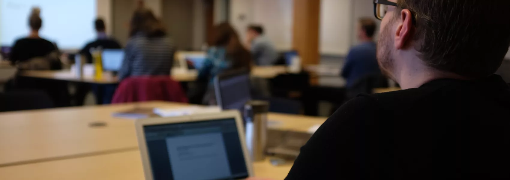 Students attend a lecture.