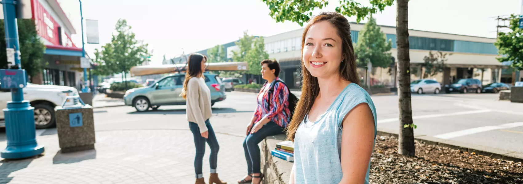 Smiling student outside